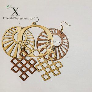 Patterned Wood Earrings
